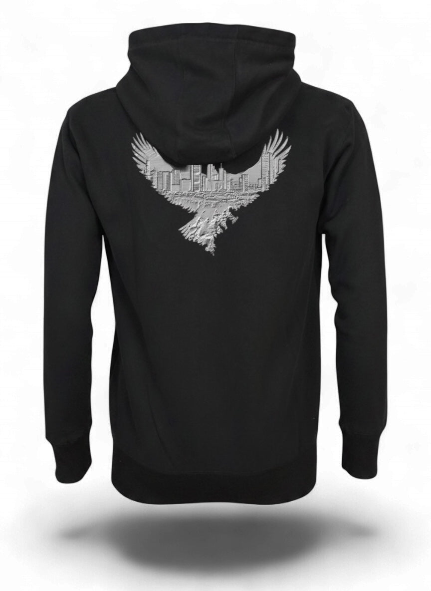 Eagle Skyline by frankfurtkind | M-Star Hoodie Full-Zip unisex