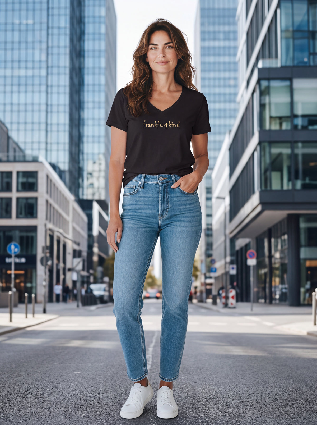 frankfurtkind GOLD | T-Shirt women V-neck