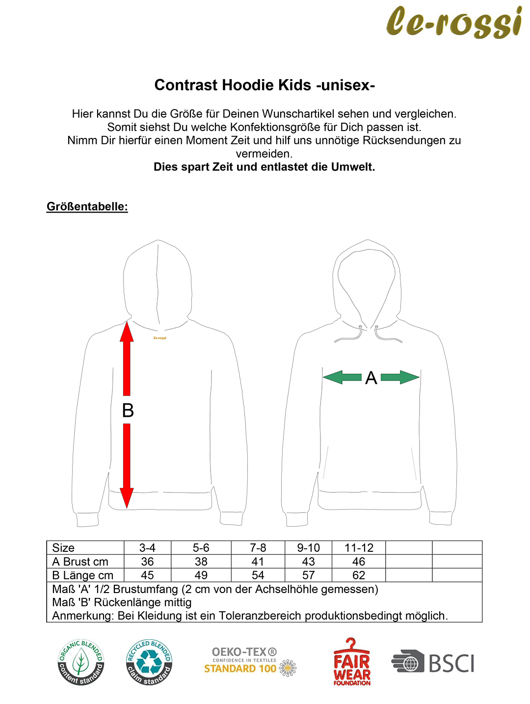 rainbow by frankfurtkind | Contrast Hoodie Kids unisex