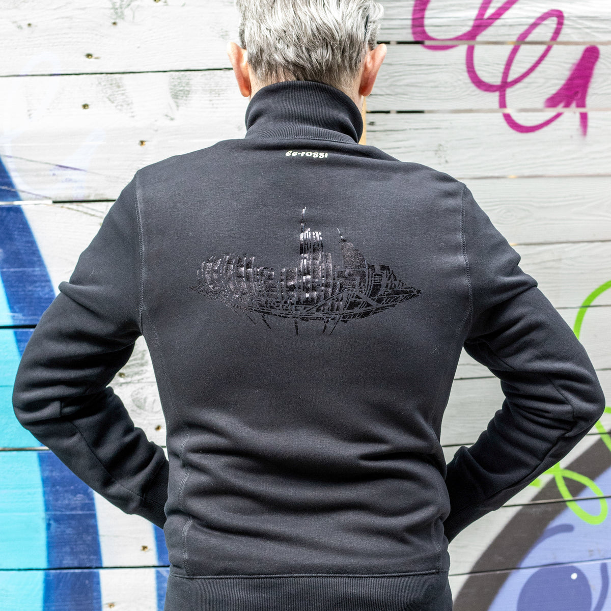 Skyline BLACK Frankfurt organic Sweat Jacket Unisex
