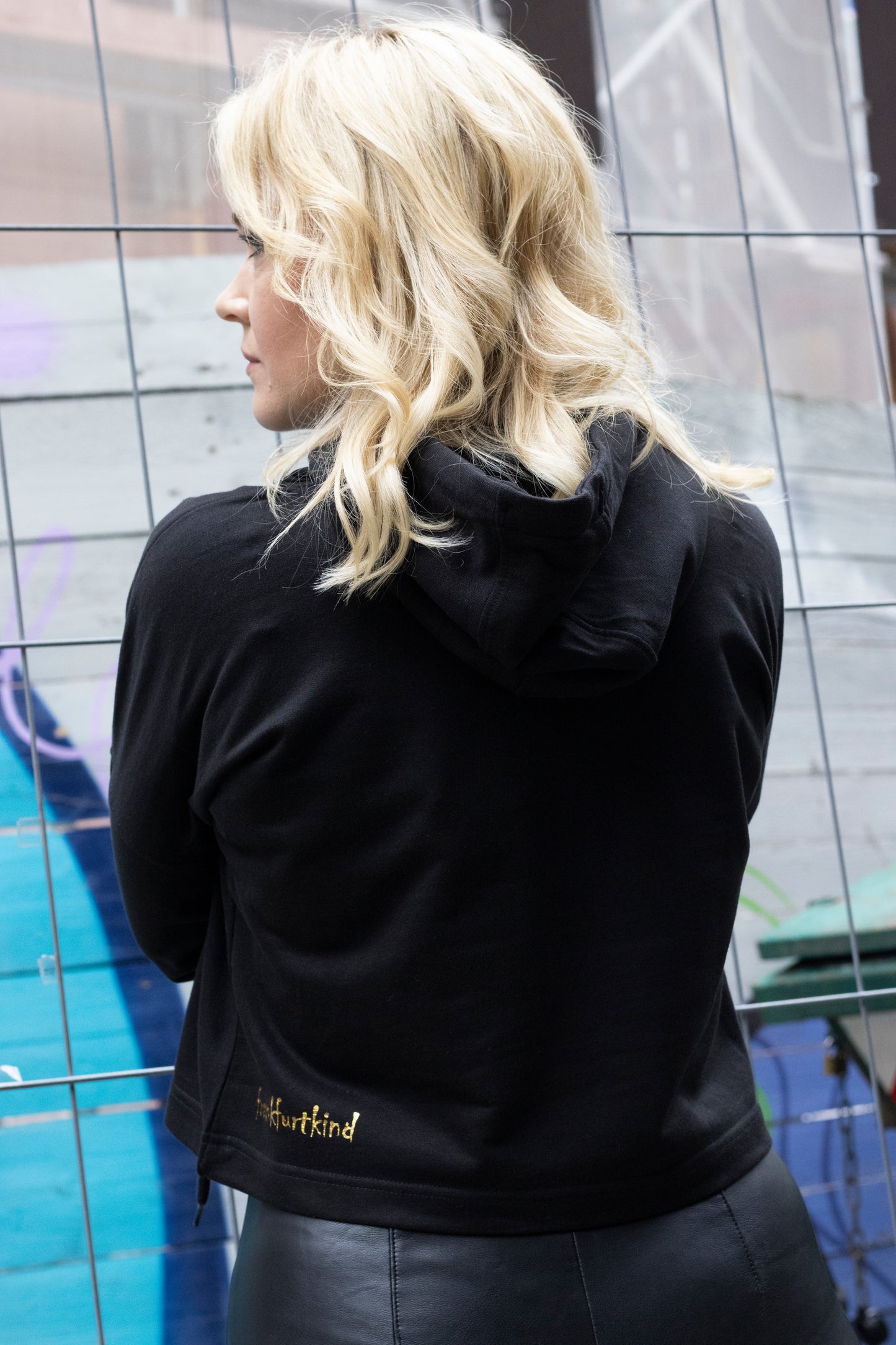 Skyline GOLD by frankfurtkind | Cropped Ladies Hoodie