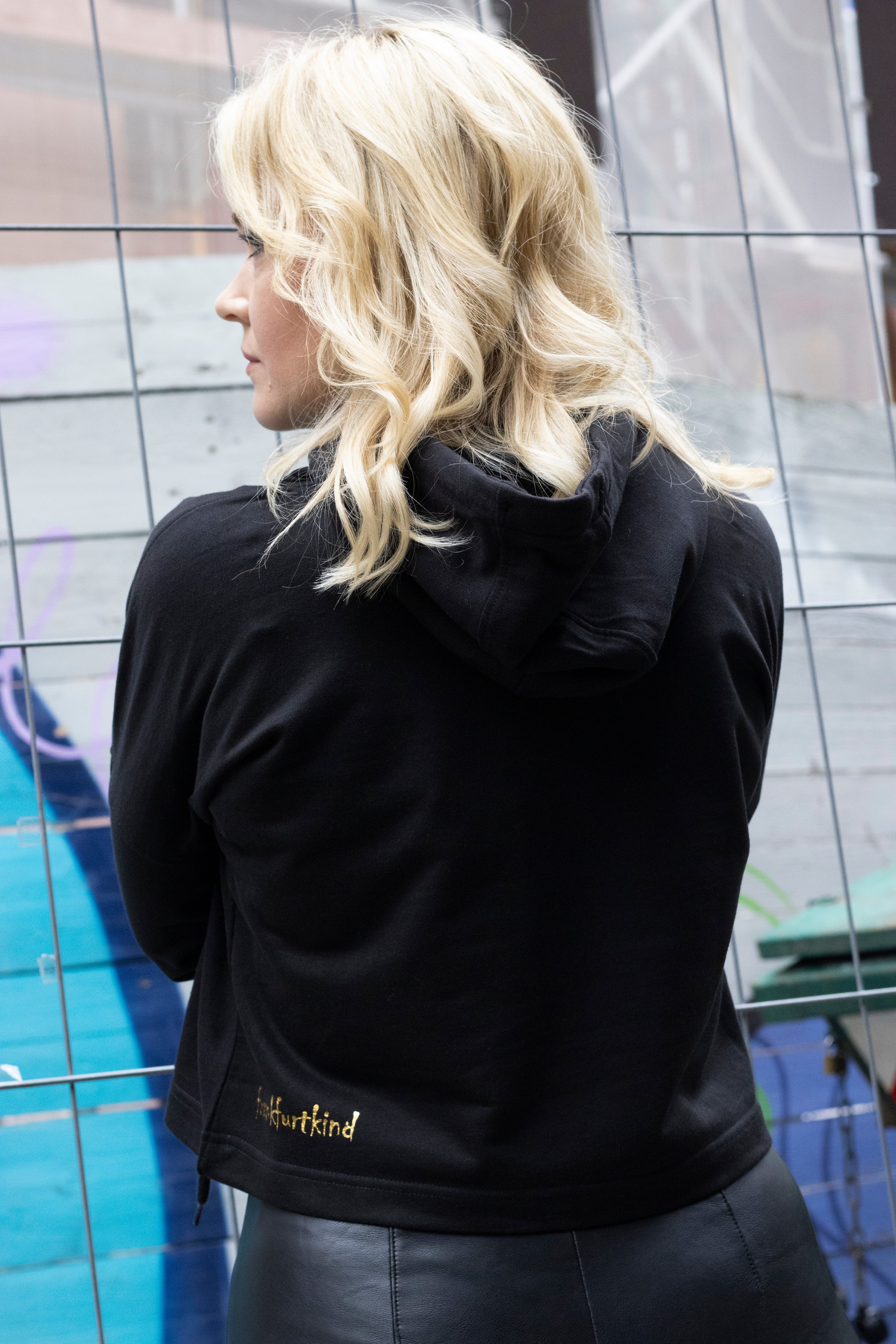 Skyline GOLD by frankfurtkind | Cropped Ladies Hoodie
