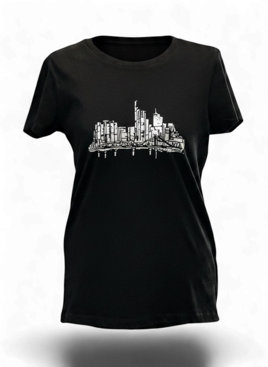 Skyline moonlight silber by frankfurtkind | T-Shirt women Round-neck