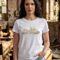 Skyline sunrise by frankfurtkind | T-Shirt women Round-neck
