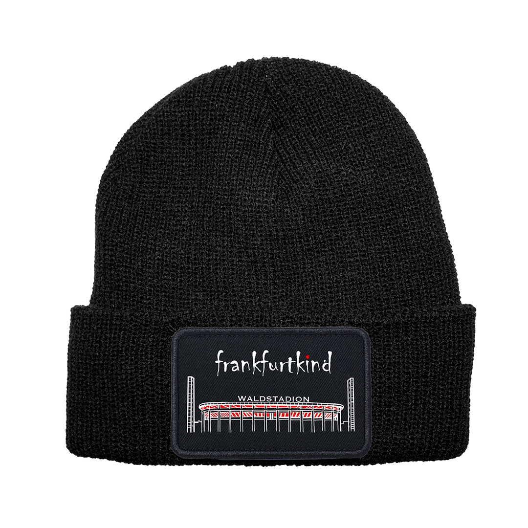 Removable Patch Beanie unisex black