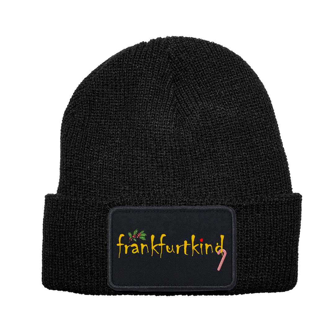 Removable Patch Beanie unisex black