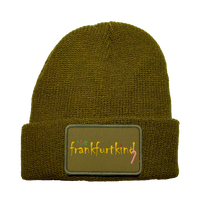 Removable Patch Beanie unisex green