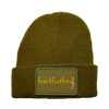 Removable Patch Beanie unisex green