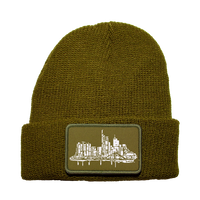Removable Patch Beanie unisex green