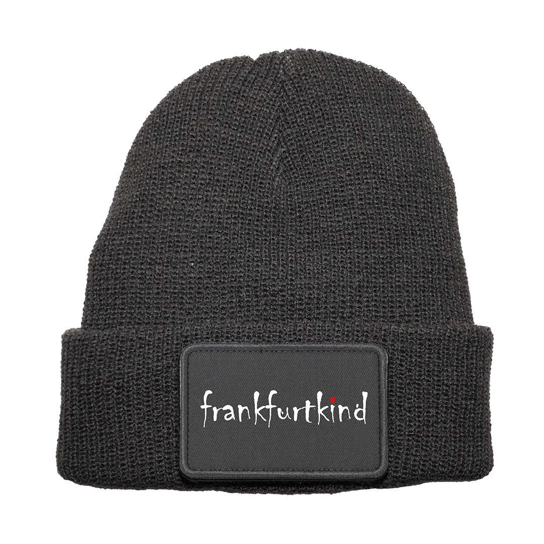 Removable Patch Beanie unisex grey