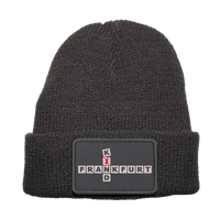 Removable Patch Beanie unisex grey