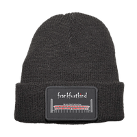 Removable Patch Beanie unisex grey