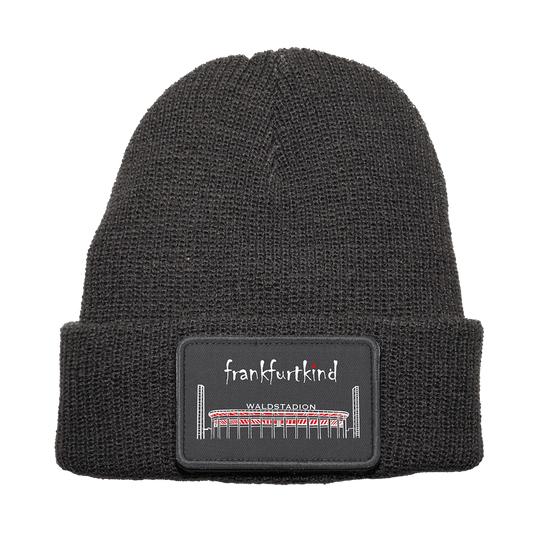 Removable Patch Beanie unisex grey