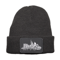 Removable Patch Beanie unisex grey