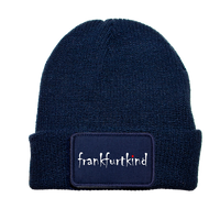 Removable Patch Beanie unisex navy