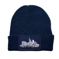 Removable Patch Beanie unisex navy