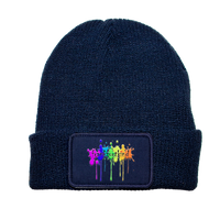 Removable Patch Beanie unisex navy