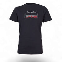 Schwarzes 100 Jahre Waldstadion Frankfurt T-Shirt von frankfurtkind mit Frontprint.