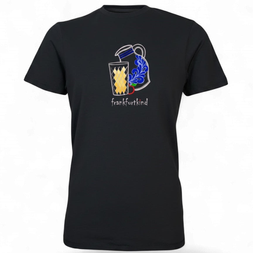 Schwarzes Bembel Frankfurt T-Shirt von frankfurtkind mit Frontprint.