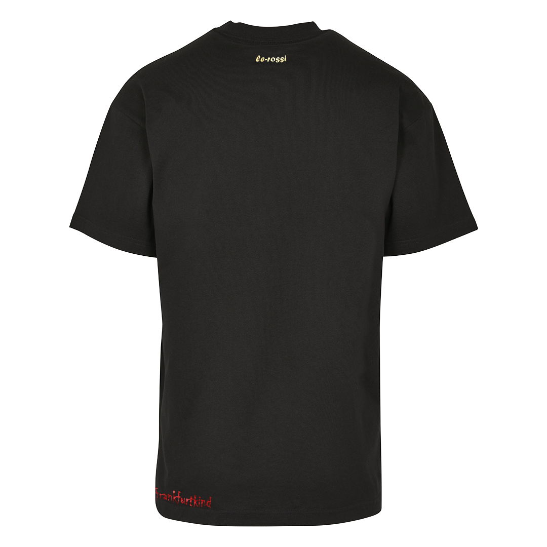 Schwarzes Eagle FFM Frankfurt Heavy Oversized T-Shirt von frankfurtkind mit Rückenansicht.
