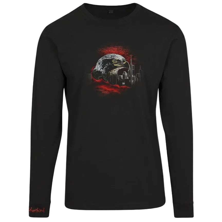 Schwarzes Eagle FFM Frankfurt Longsleeve von frankfurtkind mit Frontprint.