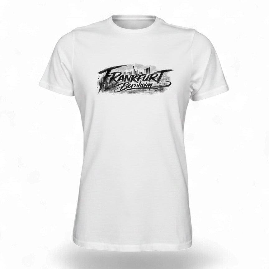 Weißes Frankfurt Bornheim Frankfurt Damen T-Shirt von frankfurtkind mit Frontprint