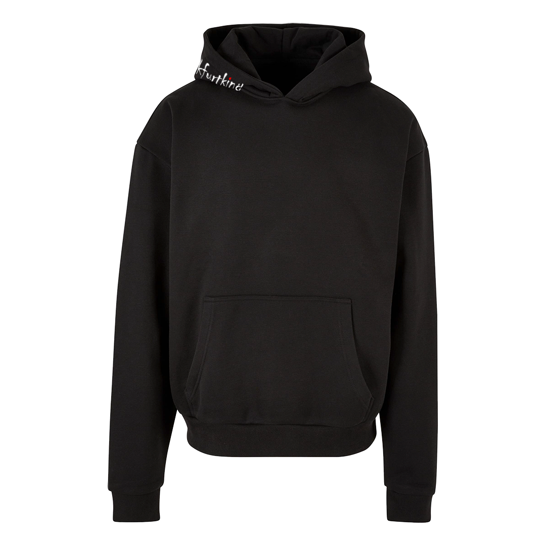Schwarzer frankfurtkind oversized Hoodie von frankfurtkind mit Kapuzenprint.