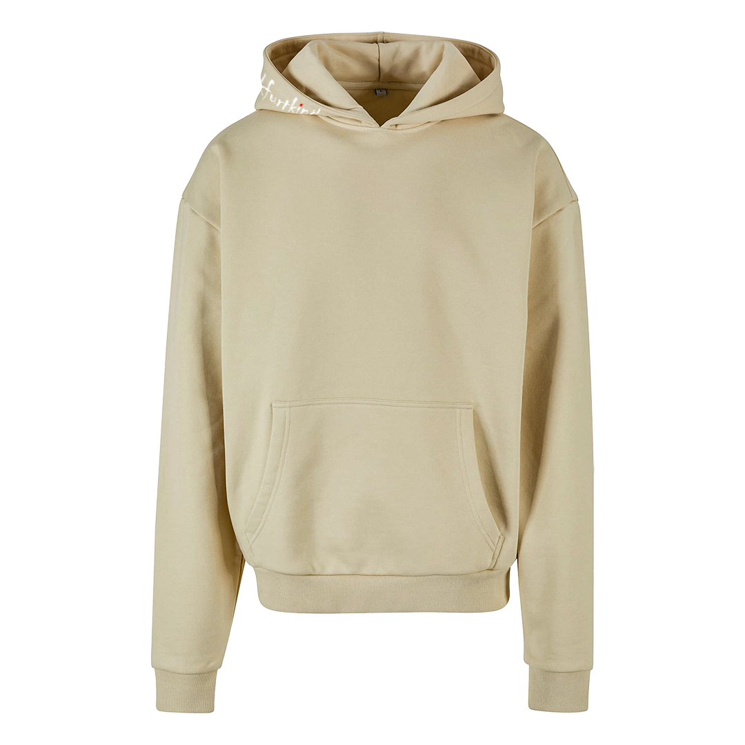 Sand Farbener frankfurtkind oversized Hoodie von frankfurtkind mit Kapuzenprint.