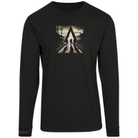 Schwarzes Gleisdreieck Frankfurt Longsleeve von frankfurtkind mit Frontprint.
