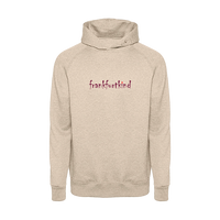 Creme Farbener frankfurtkind Frankfurt Media Hoodie von frankfurtkind mit Frontprint.