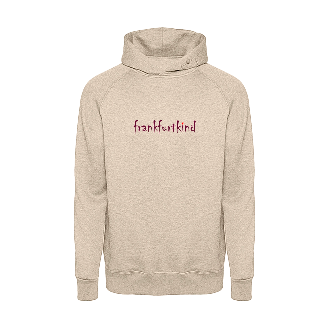 Creme Farbener frankfurtkind Frankfurt Media Hoodie von frankfurtkind mit Frontprint.
