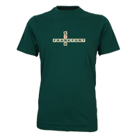 Waldgrünes Scrabble Frankfurt T-Shirt von frankfurtkind mit Frontprint.