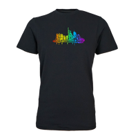 Schwarzes Skyline RainbowFrankfurt T-Shirt von frankfurtkind mit Frontprint.