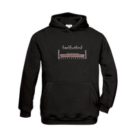 Schwarzer Waldstadion Frankfurt Kids Hoodie von frankfurtkind mit Frontprint.