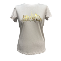 Skyline sunrise by frankfurtkind | T-Shirt women Round-neck