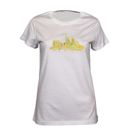Skyline sunrise by frankfurtkind | T-Shirt women Round-neck
