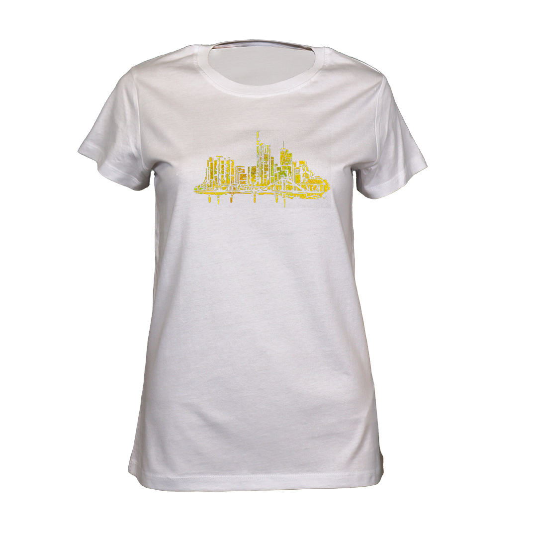 Skyline sunrise by frankfurtkind | T-Shirt women Round-neck