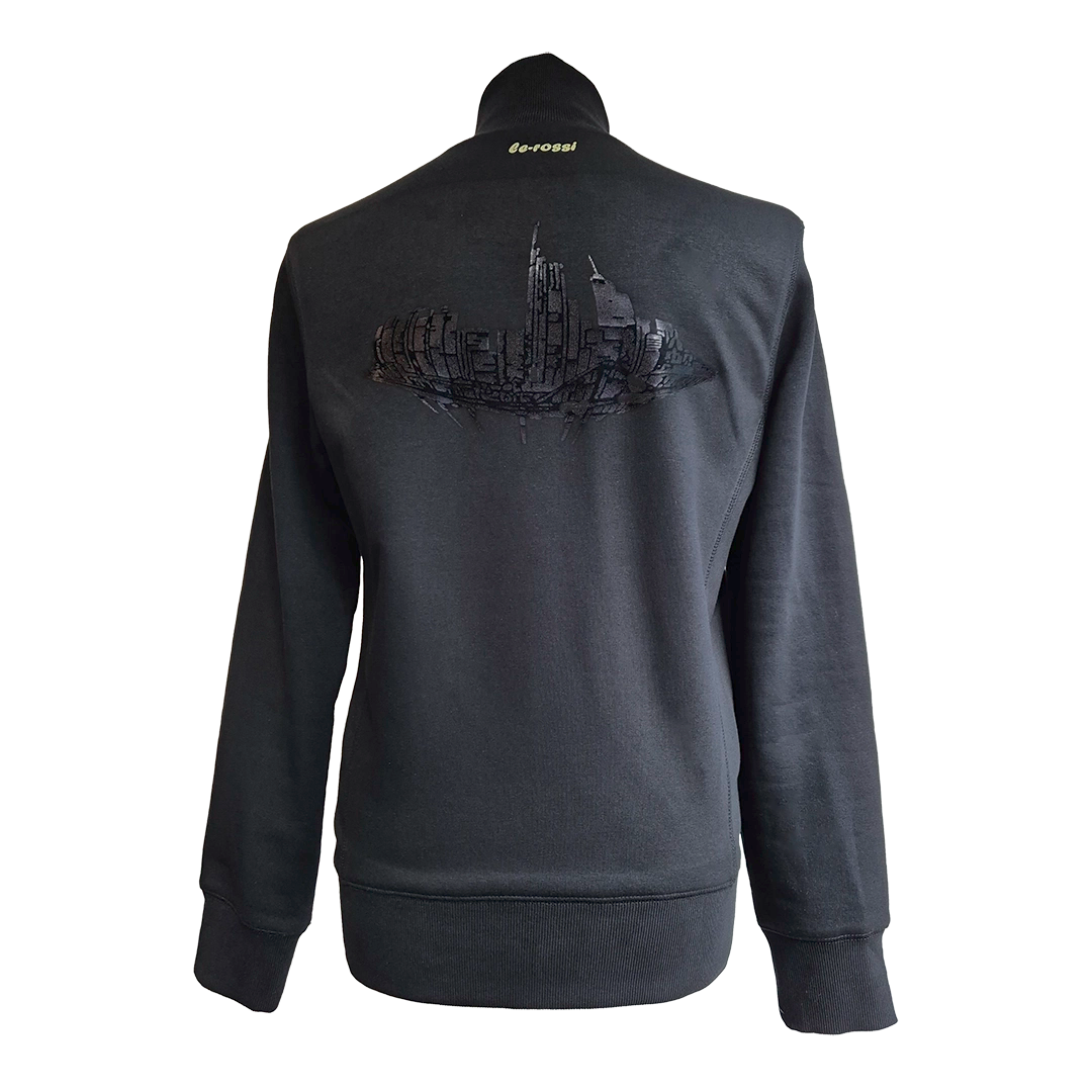 Skyline BLACK by frankfurtkind | organic Sweat Jacket unisex