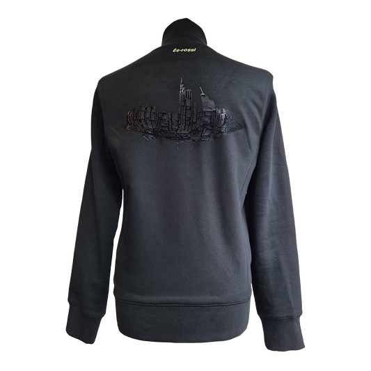 Skyline BLACK by frankfurtkind | organic Sweat Jacket unisex
