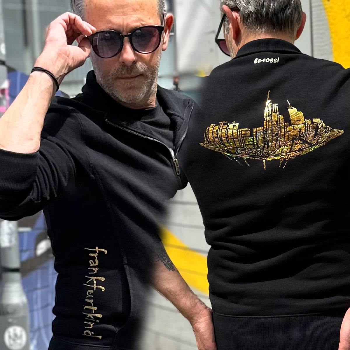 Skyline sunrise Frankfurt organic Sweat Jacket Unisex