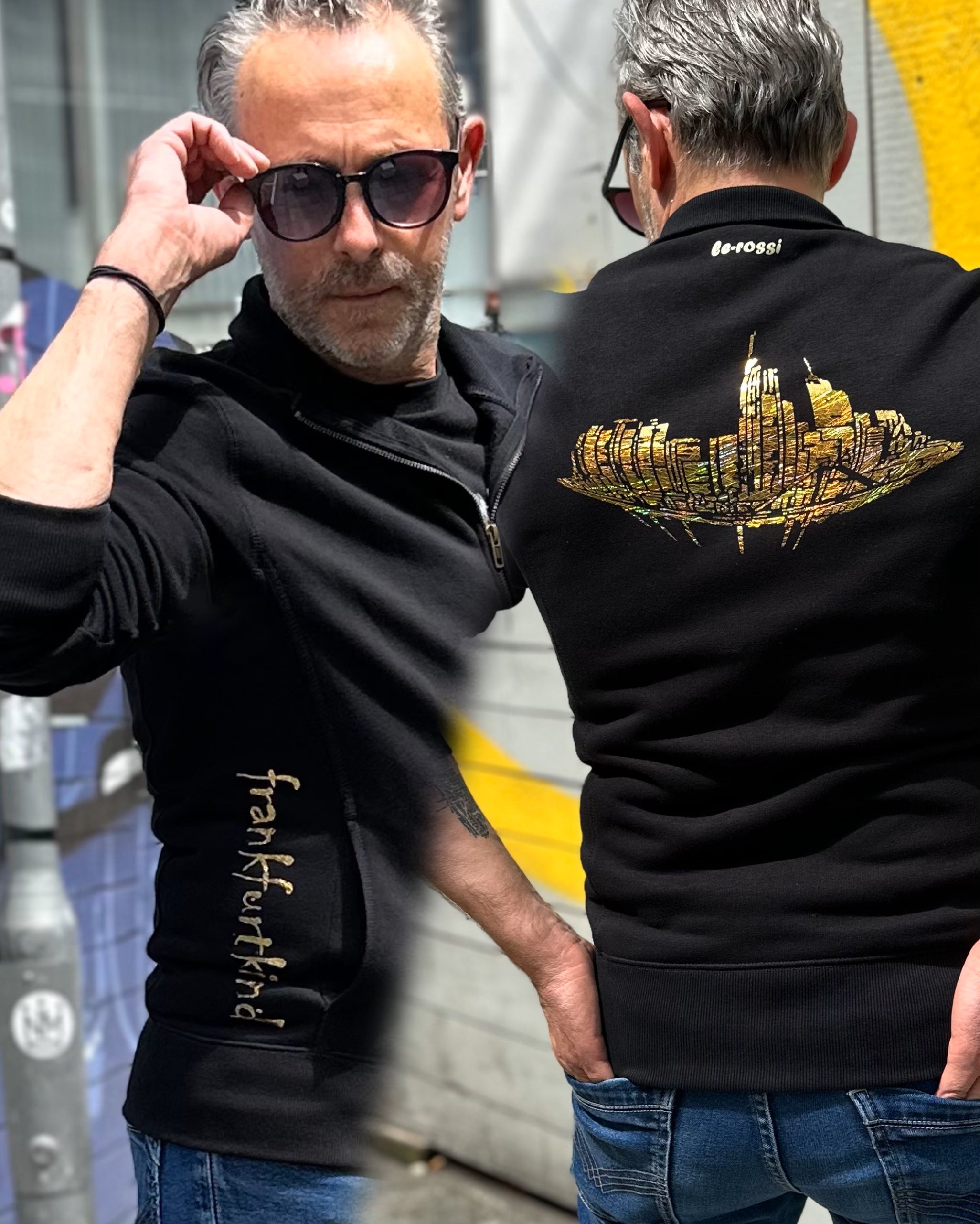 Skyline sunrise by frankfurtkind | organic Sweat Jacket unisex