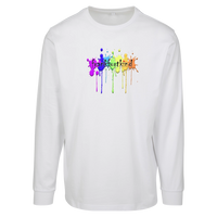 Weißes Rainbow Frankfurt Longsleeve von frankfurtkind mit Frontprint.