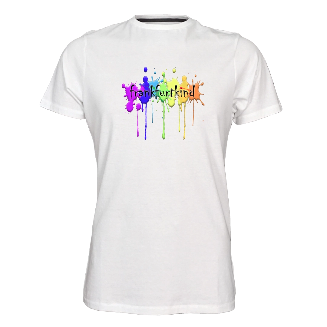 Weißes Rainbow Frankfurt T-Shirt von frankfurtkind mit Frontprint.