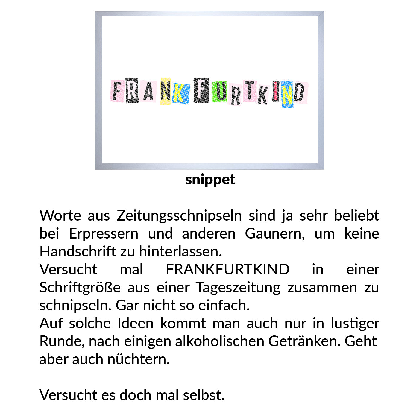 snippet by frankfurtkind | cotton Bag